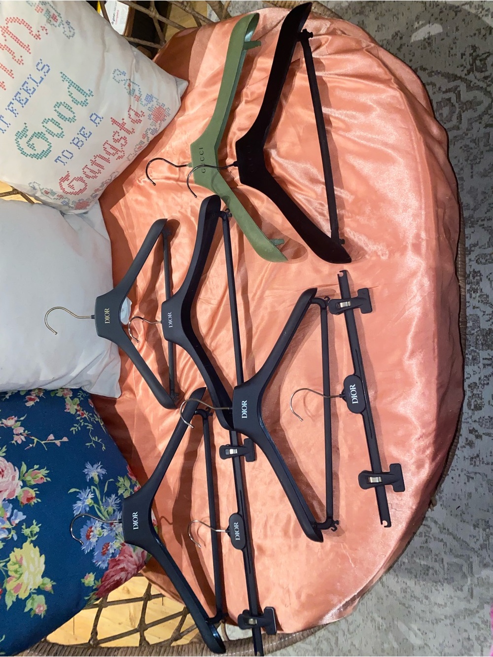Dior and Gucci Assorted Velvet & Plastic Hangers